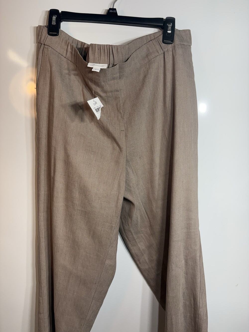 J Jill Womens Linen Stretch Pants XL Khaki Tan Pull On
